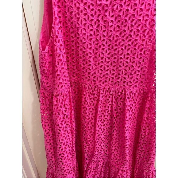 MDS Stripes Pink Eyelet Peasant Dress size 10 - Picture 3 of 7